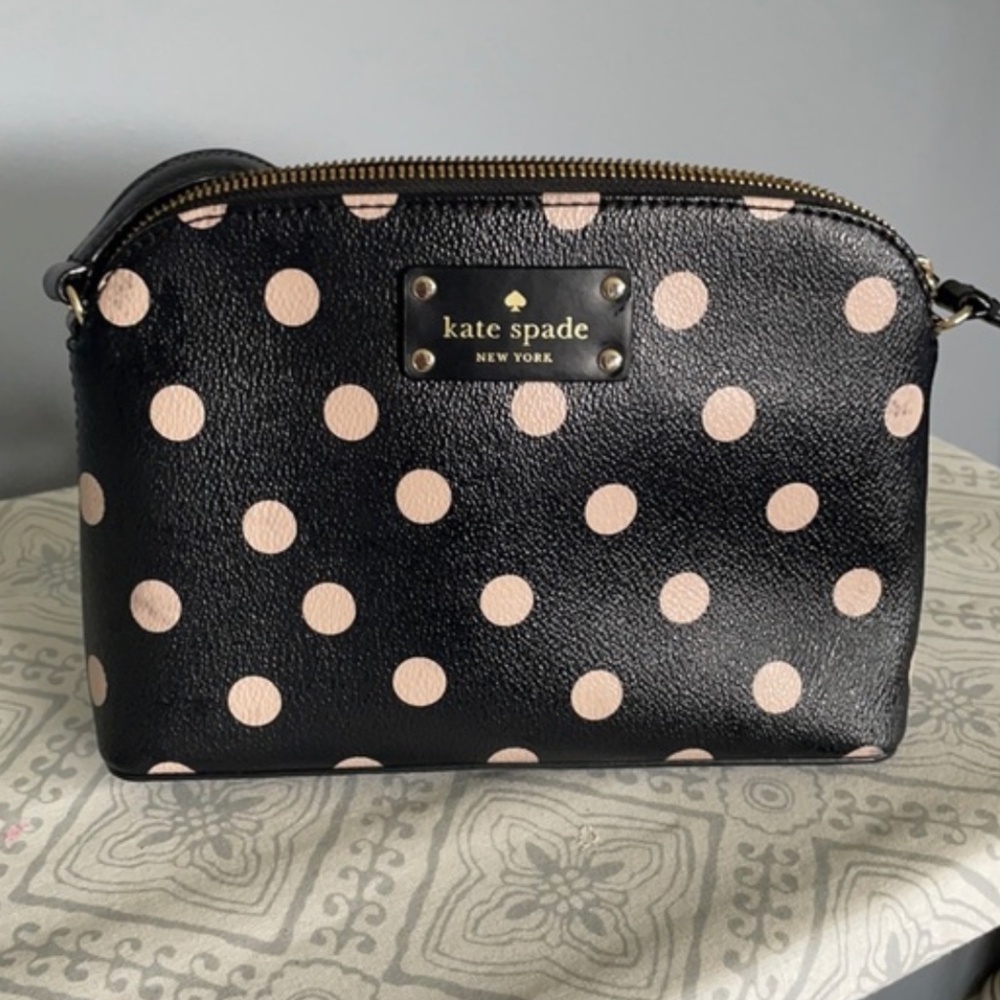 Kate Spade Polka Dot Cross Body Purse (Black and Cream)